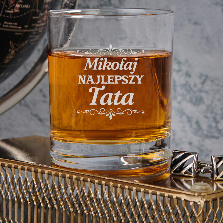 Najlepszy tata ornamenty - Szklanka do whisky Najlepszy tata ornamenty - Szklanka do whisky