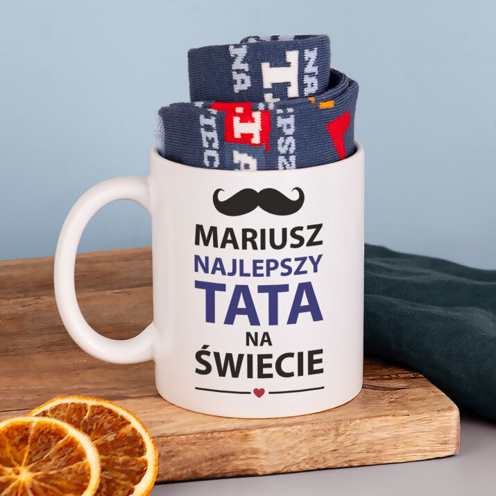 Najlepszy tata - Skarpetki w kubku dla taty