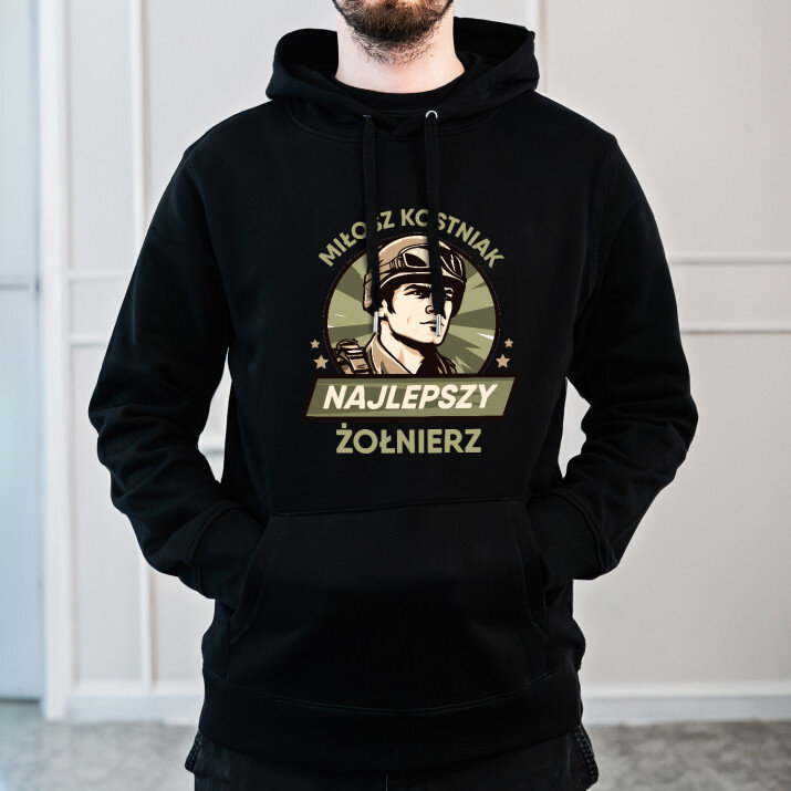 Najlepszy żołnierz - Bluza męska czarna z kapturem