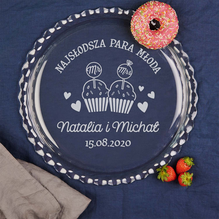 Najsłodsza para młoda - Płaska patera na ciasto