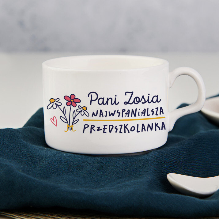 Najwspanialsza przedszkolanka rysunek - Filiżanka ze spodkiem