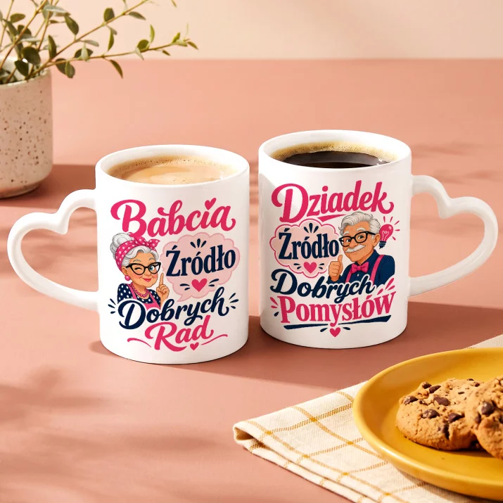 Zestaw Kubków Dla Babci i Dziadka Prezent Na Dzień Babci i Dziadka Dla Pary: Skarbnica Babci I Dziadka