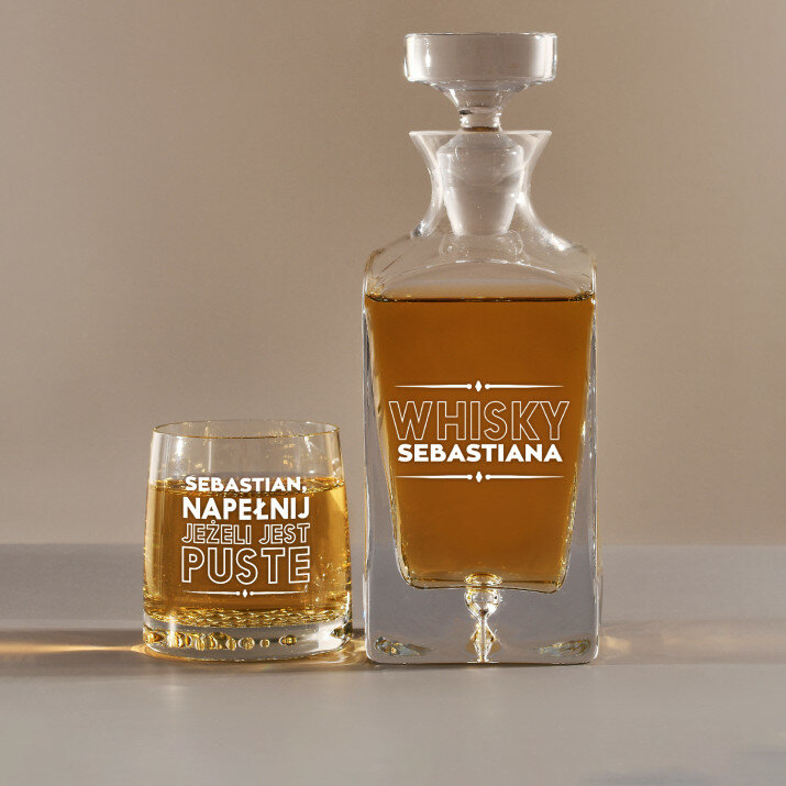 Napełnij - Zestaw Grawerowana Karafka I Szklanki Do Whisky Napełnij - Zestaw Grawerowana Karafka I Szklanki Do Whisky