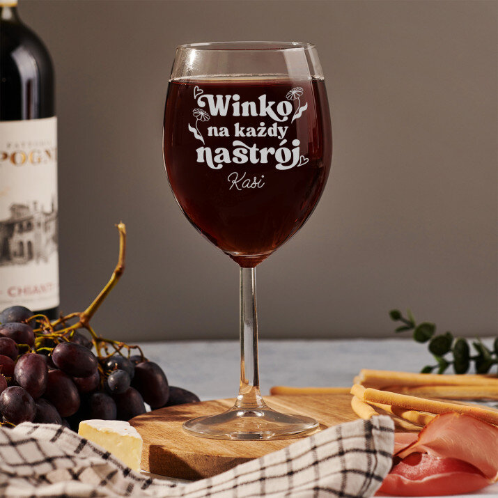 Nastrój - Grawerowany Kieliszek do wina