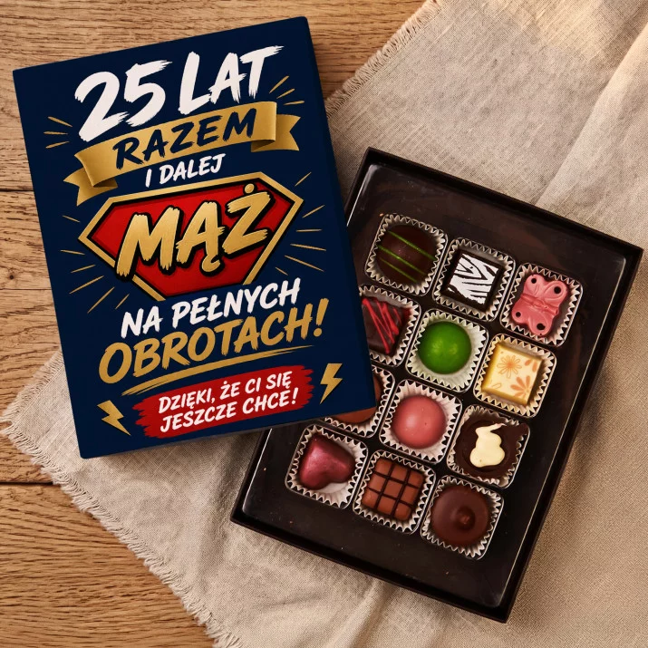 Czekoladki Na 25 Rocznicę Ślubu Prezent Dla Mężczyzny: Super Mąż 25 Lat Czekoladki Na 25 Rocznicę Ślubu Prezent Dla Mężczyzny: Super Mąż 25 Lat