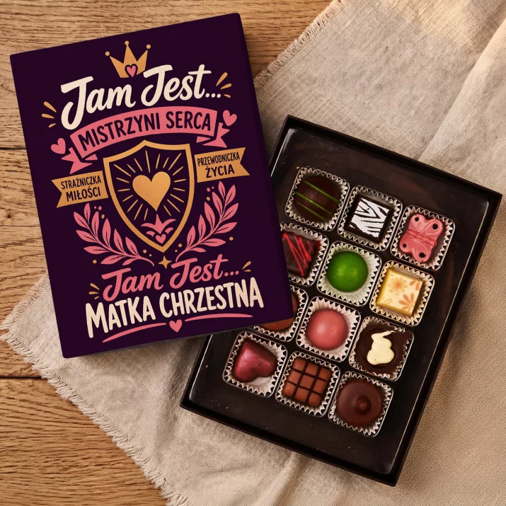 Czekoladki Dla Matki Chrzestnej Prezent Dla Kobiety: Jam Jest Matka Chrzestna Czekoladki Dla Matki Chrzestnej Prezent Dla Kobiety: Jam Jest Matka Chrzestna