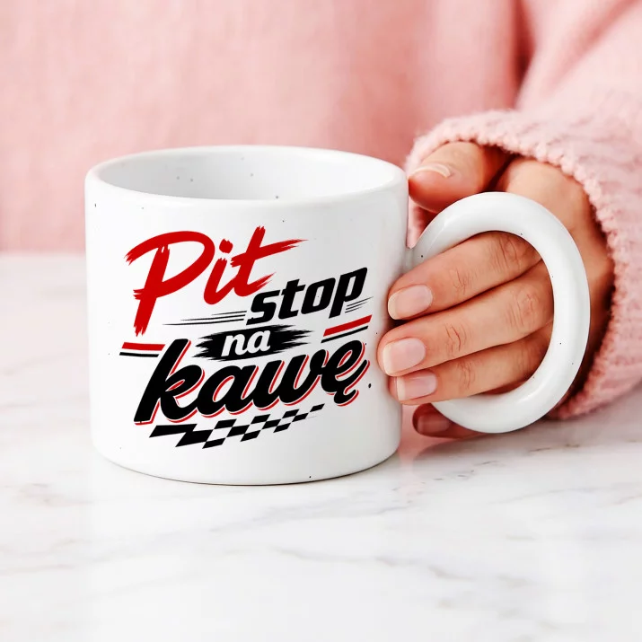 Kubek Z Okrągłym Uchem Dla Fana F1 Prezent Dla Mężczyzny: Pit Stop Porannej Kawy Kubek Z Okrągłym Uchem Dla Fana F1 Prezent Dla Mężczyzny: Pit Stop Porannej Kawy