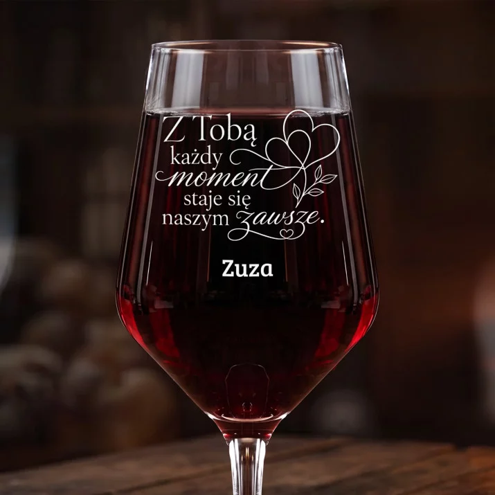 Mega Kieliszek Do Wina z Grawerem Na Wieczór Panieński Z Klasą Prezent Dla Kobiety: Z Tobą Zawsze