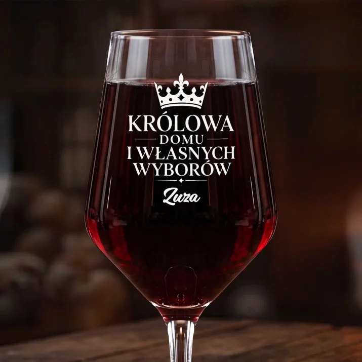 Mega Kieliszek Do Wina z Grawerem Dla Córki Dorosłej Prezent Dla Kobiety: Królowa Własnych Wyborów Mega Kieliszek Do Wina z Grawerem Dla Córki Dorosłej Prezent Dla Kobiety: Królowa Własnych Wyborów