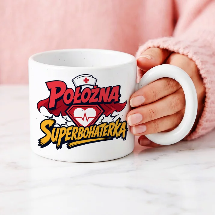 Kubek Z Okrągłym Uchem Dla Położnej Prezent Dla Kobiety: Bohaterka Narodzin Kubek Z Okrągłym Uchem Dla Położnej Prezent Dla Kobiety: Bohaterka Narodzin
