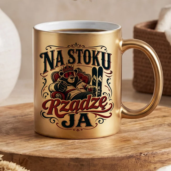 Złoty Kubek Dla Narciarza Prezent Dla Mężczyzny: Król Stoku