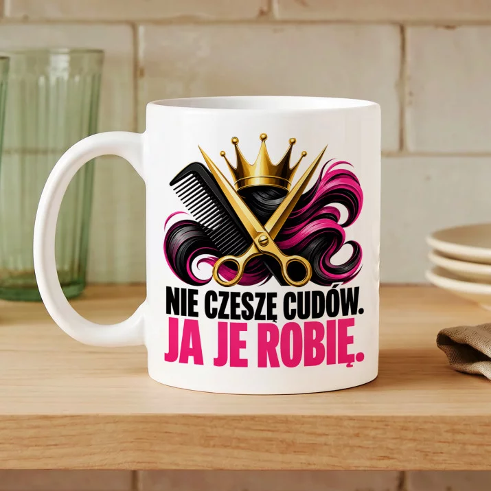 Kubek Z Nadrukiem Dla Fryzjerki Prezent Dla Kobiety: Nie Czeszę Kubek Z Nadrukiem Dla Fryzjerki Prezent Dla Kobiety: Nie Czeszę