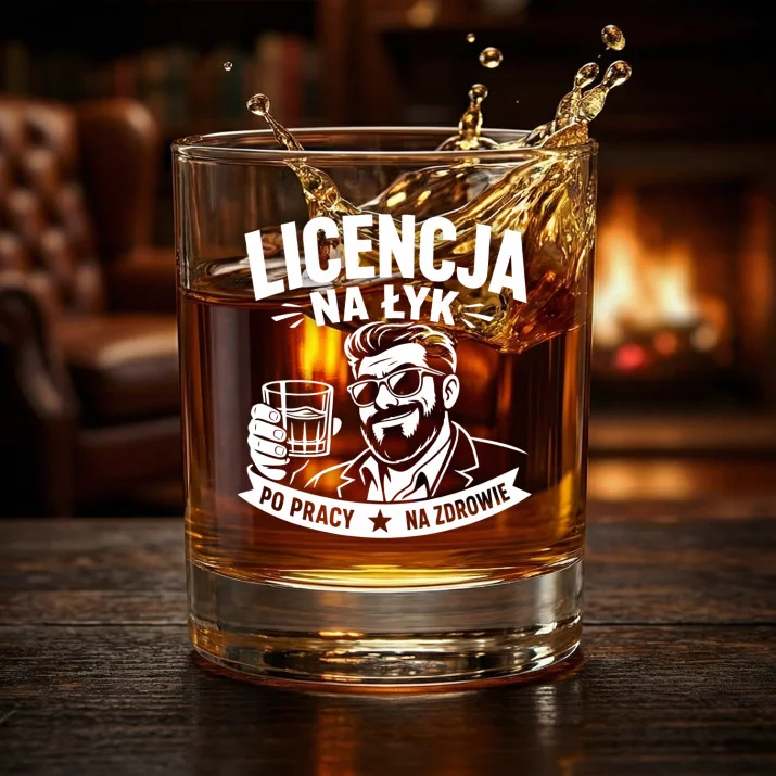 Szklanka Do Whisky Na Dzień Mężczyzny Prezent Dla Mężczyzny: Licencja Na Łyk Szklanka Do Whisky Na Dzień Mężczyzny Prezent Dla Mężczyzny: Licencja Na Łyk
