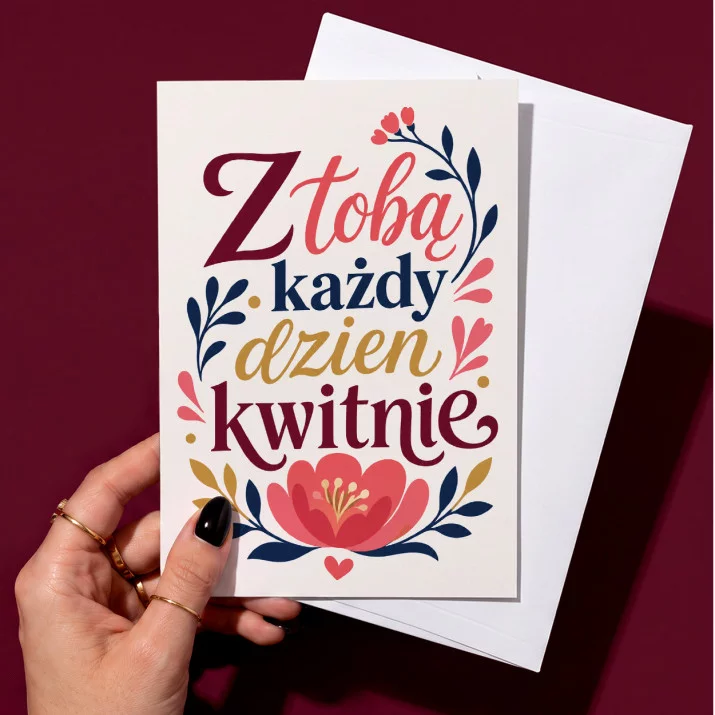 Kartka z Życzeniami Na Święta Wielkanocne Dla Kobiety: Wiosenne Kwitnienie Uczuć