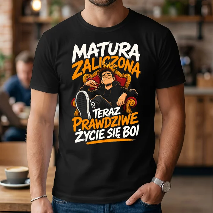 Koszulka Męska Dla Maturzysty Prezent Dla Mężczyzny: Zaliczona
