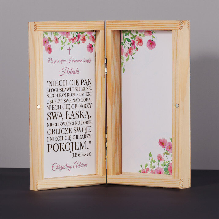Niech Cię Pan błogosławi komunia - Drewniane pudełko na pieniądze