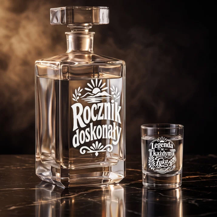 Zestaw Do Wódki z Grawerem Na 80 Urodziny Prezent: Rocznik Doskonały Zestaw Do Wódki z Grawerem Na 80 Urodziny Prezent: Rocznik Doskonały