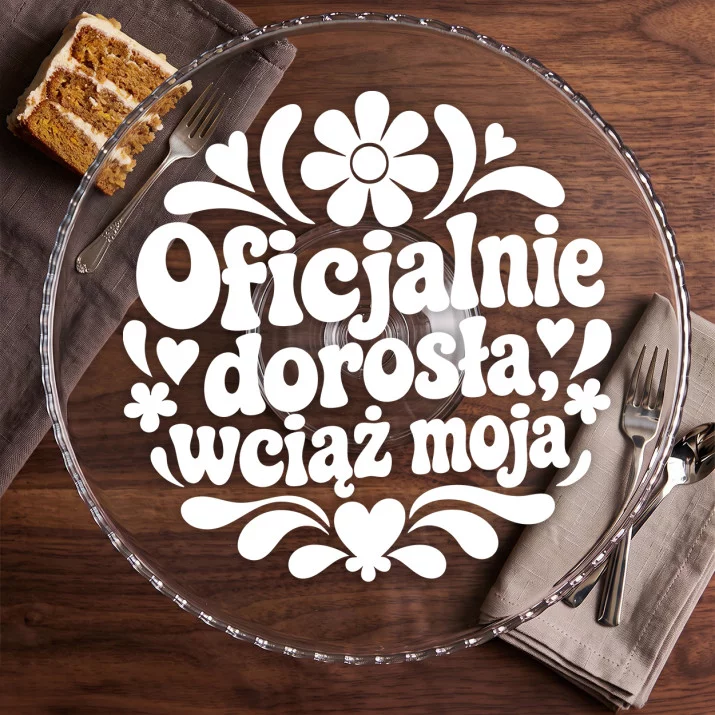 Patera Na Ciasto Dla Córki Dorosłej Prezent Dla Kobiety: Groovy Dorosłość Patera Na Ciasto Dla Córki Dorosłej Prezent Dla Kobiety: Groovy Dorosłość