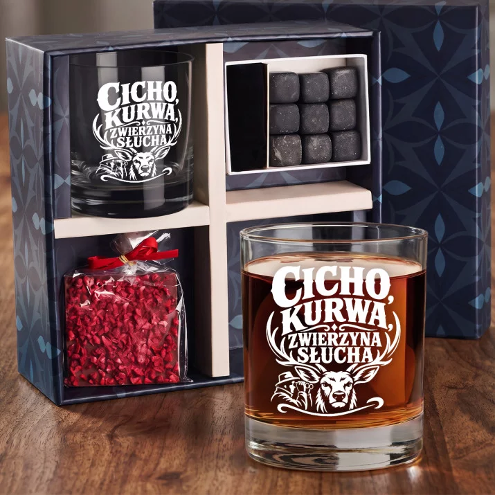 Zestaw Prezentowy Whisky Dla Myśliwego Dla Mężczyzny: Zwierzyna Słucha