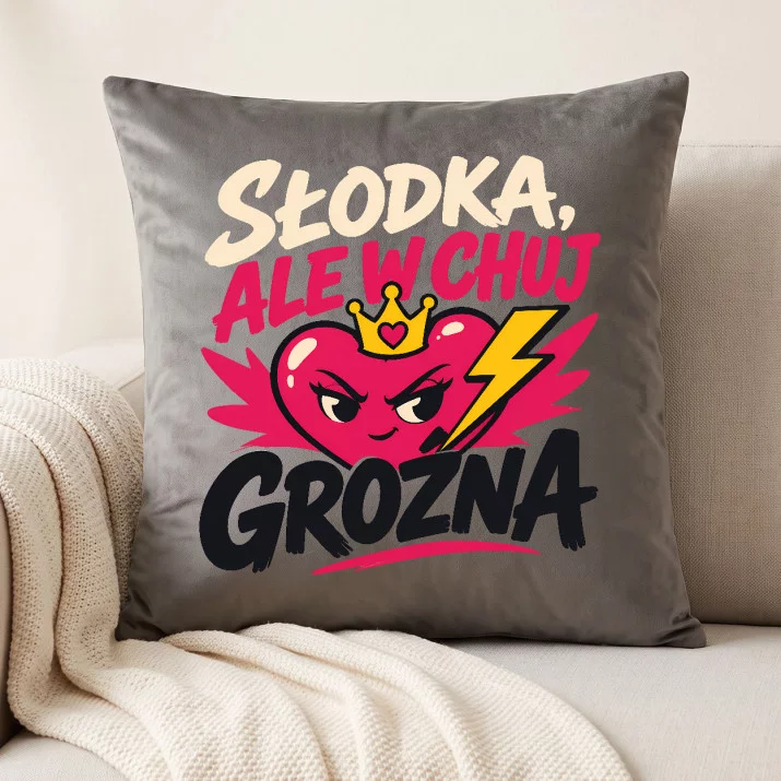 Poduszka Dekoracyjna Dla Dziewczyny Prezent Na Dzień Dziewczyny Dla Kobiety: Słodka Ale Groźna Poduszka Dekoracyjna Dla Dziewczyny Prezent Na Dzień Dziewczyny Dla Kobiety: Słodka Ale Groźna