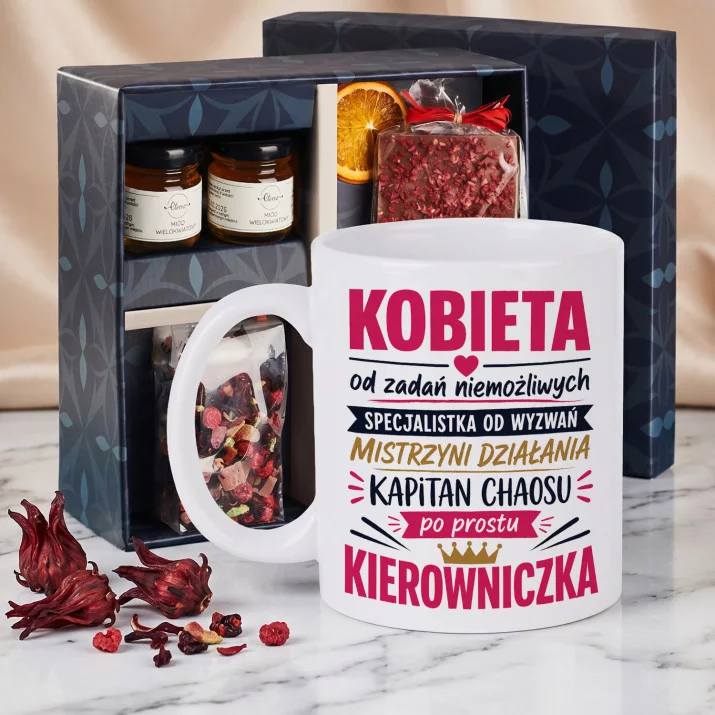 Zestaw Prezenowy Z Kubkiem Dla Kierowniczki: Od Zadań Niemożliwych Zestaw Prezenowy Z Kubkiem Dla Kierowniczki: Od Zadań Niemożliwych