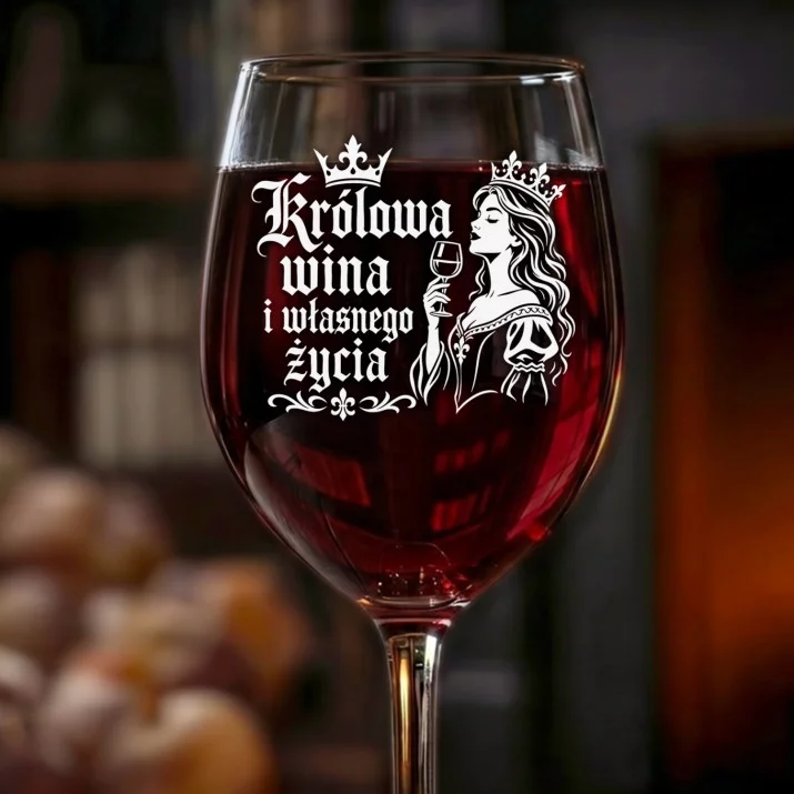 Kieliszek Do Wina Dla Przyjaciółki Prezent Dla Kobiety: Królowa Wina Kieliszek Do Wina Dla Przyjaciółki Prezent Dla Kobiety: Królowa Wina