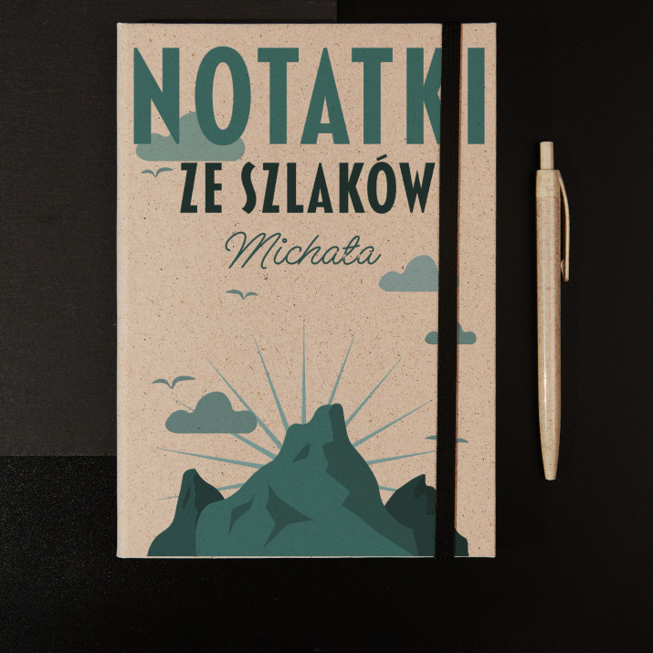 Notatki ze szlaków - Eko notes A5 z trawy