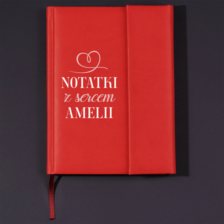 Notatnik z sercem - Notes książkowy z zakładką