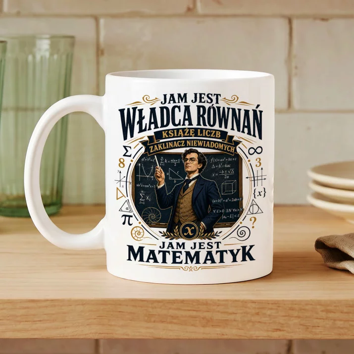 Kubek Z Nadrukiem Dla Matematyka Prezent Dla Mężczyzny: Władca Równań I Kubek Z Nadrukiem Dla Matematyka Prezent Dla Mężczyzny: Władca Równań I