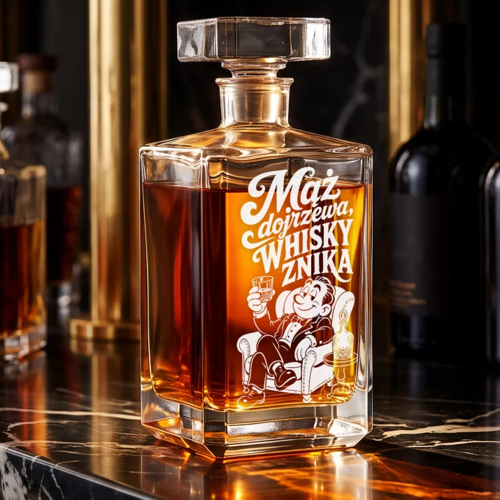 Karafka Do Whisky z Grawerem Na 35 Rocznice Ślubu Prezent Na Walentynki: Mąż Dojrzewa, Whisky Znika Karafka Do Whisky z Grawerem Na 35 Rocznice Ślubu Prezent Na Walentynki: Mąż Dojrzewa, Whisky Znika