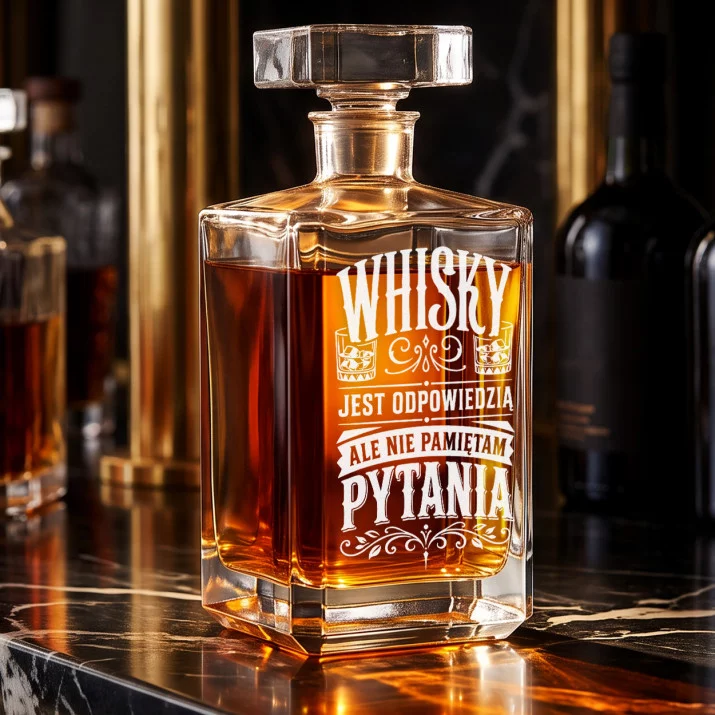 Karafka Do Whisky z Grawerem Dla Mężczyzny Prezent: Whisky Jest Odpowiedzią