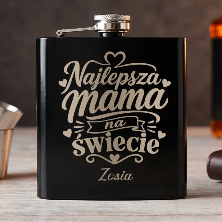 Piersiówka z Grawerem Na Dzień Mamy Prezent Dla Mamy Kobiety: Najlepsza Mama Na Świecie