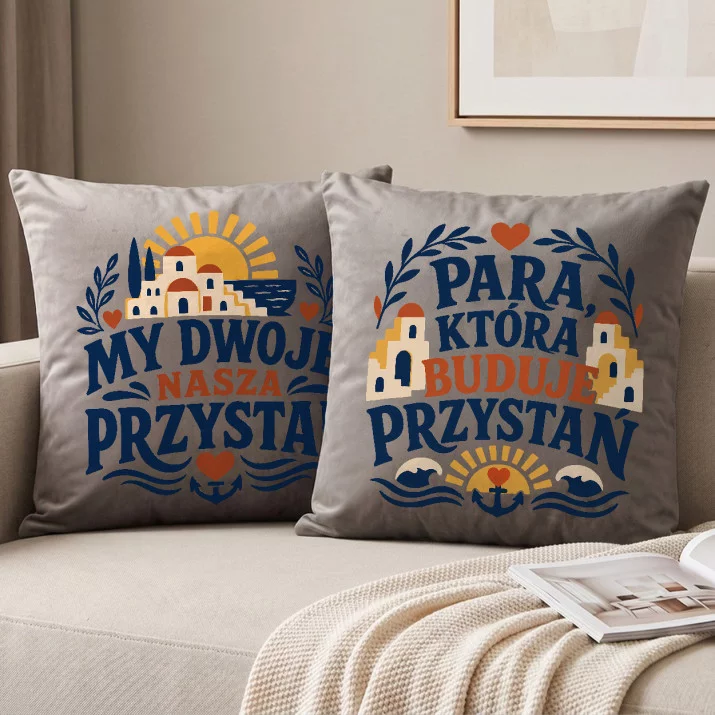 Poduszki Dekoracyjne Na Walentynki Prezent Na Rocznicę Dla Pary: Przystań Dla Dwojga Poduszki Dekoracyjne Na Walentynki Prezent Na Rocznicę Dla Pary: Przystań Dla Dwojga