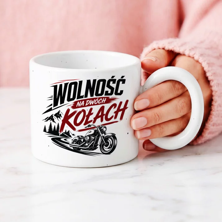 Kubek Z Okrągłym Uchem Dla Motocyklisty Prezent Dla Mężczyzny: Motocyklowa Wolność Kubek Z Okrągłym Uchem Dla Motocyklisty Prezent Dla Mężczyzny: Motocyklowa Wolność
