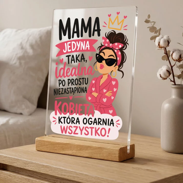Druk Na Szkle Dla Mamy Prezent Na Dzień Mamy Dla Kobiety: Mama Idealna Niezastąpiona Druk Na Szkle Dla Mamy Prezent Na Dzień Mamy Dla Kobiety: Mama Idealna Niezastąpiona
