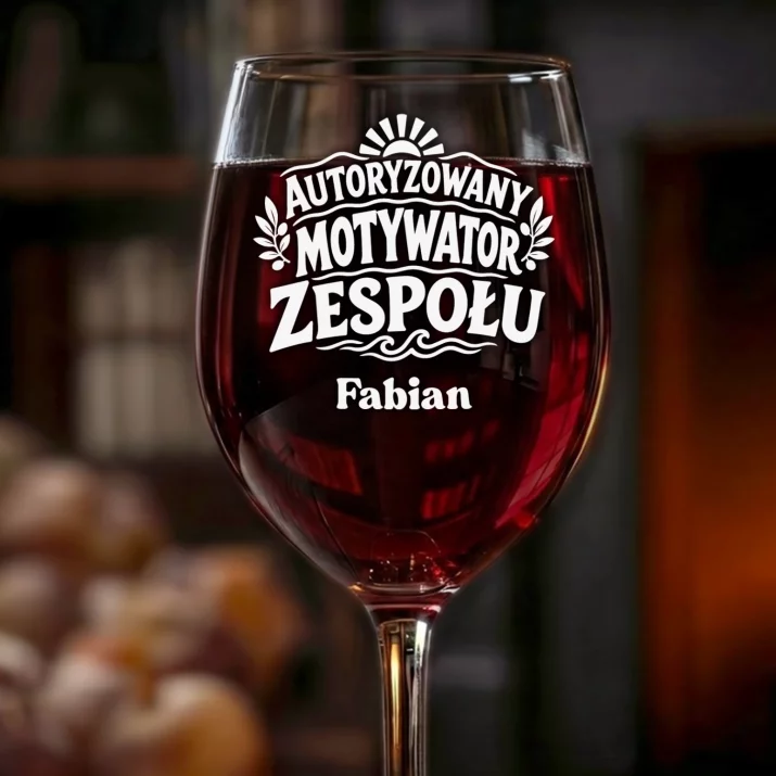 Kieliszek Do Wina z Grawerem Dla Trenera Prezent Dla Mężczyzny: Autoryzowany Motywator