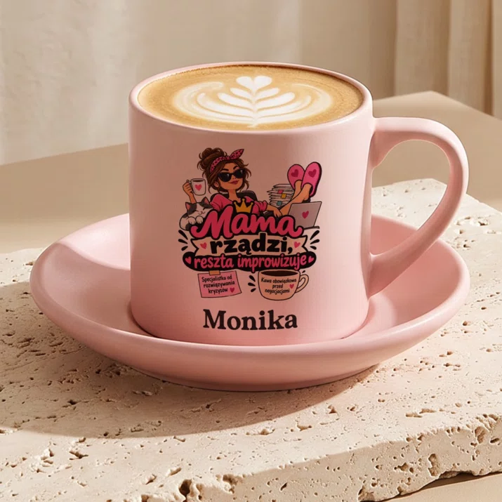 Filiżanka Personalizowana Dla Mamy Prezent Na Dzień Mamy Dla Kobiety: Mama Rządzi, Reszta Filiżanka Personalizowana Dla Mamy Prezent Na Dzień Mamy Dla Kobiety: Mama Rządzi, Reszta
