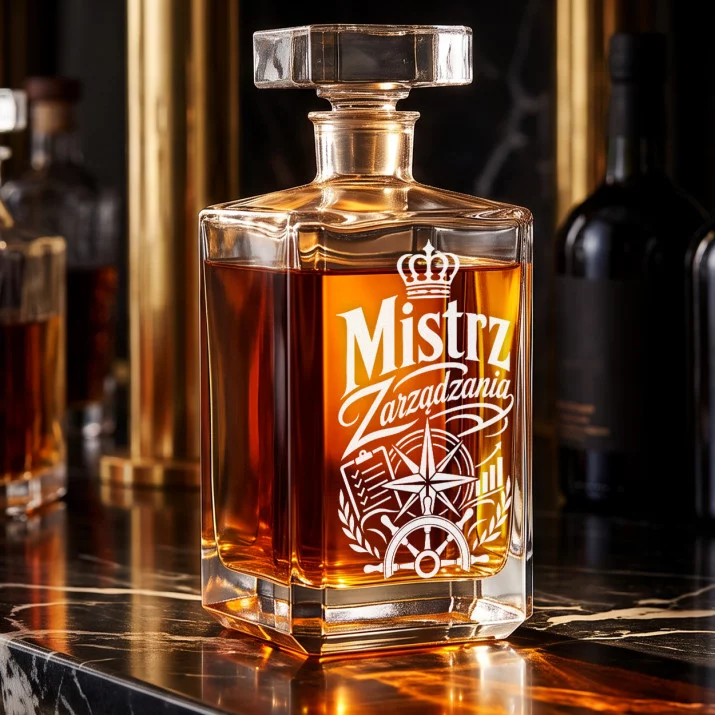 Karafka Do Whisky z Grawerem Dla Szefa Prezent: Siła Przywództwa Karafka Do Whisky z Grawerem Dla Szefa Prezent: Siła Przywództwa