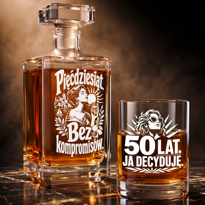 Zestaw Do Whisky Na 50 Prezent Na 50 Urodziny Dla Kobiety: Pięćdziesiąt. Bez Kompromisów. Zestaw Do Whisky Na 50 Prezent Na 50 Urodziny Dla Kobiety: Pięćdziesiąt. Bez Kompromisów.