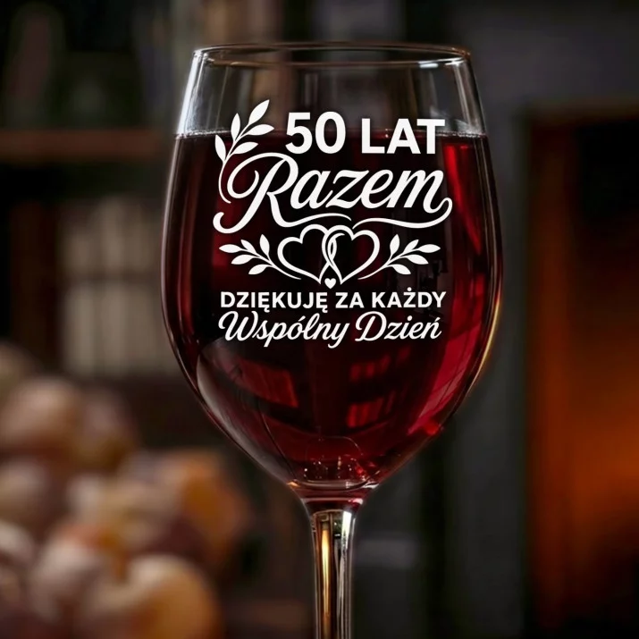 Kieliszek Do Wina Na 50 Rocznicę Ślubu Prezent Dla Kobiety: 50 Lat Razem Grawer Kieliszek Do Wina Na 50 Rocznicę Ślubu Prezent Dla Kobiety: 50 Lat Razem Grawer