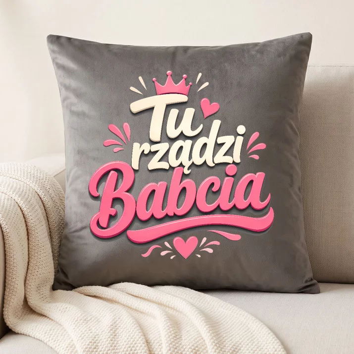 Poduszka Dekoracyjna Dla Babci Prezent Na Dzień Babci Dla Kobiety: Tu Rządzi Babcia Poduszka Dekoracyjna Dla Babci Prezent Na Dzień Babci Dla Kobiety: Tu Rządzi Babcia