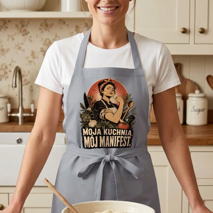 Fartuch Dla Mamy Prezent Na Dzień Mamy Dla Kobiety: Moja Kuchnia. Mój Manifest.