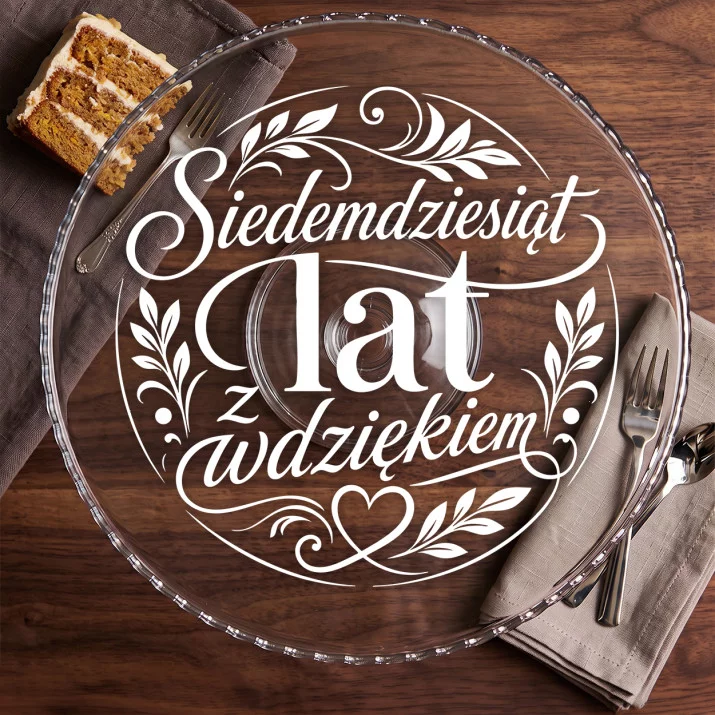 Patera Na Ciasto Dla Siedemdziesięciolatki Prezent Na 70 Urodziny Dla Kobiety: Dojrzała Elegancja Patera Na Ciasto Dla Siedemdziesięciolatki Prezent Na 70 Urodziny Dla Kobiety: Dojrzała Elegancja