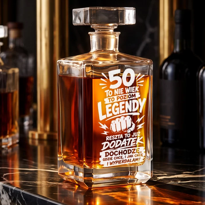 Karafka Do Whisky z Grawerem Na 50Tke Prezent: Poziom Legendy