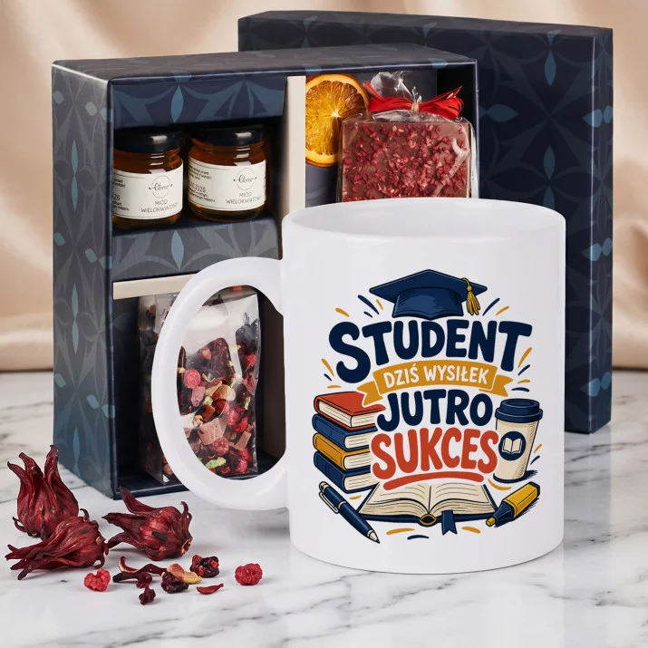 Zestaw Prezenowy Z Kubkiem Dla Studenta: Student Jutro Sukces Zestaw Prezenowy Z Kubkiem Dla Studenta: Student Jutro Sukces