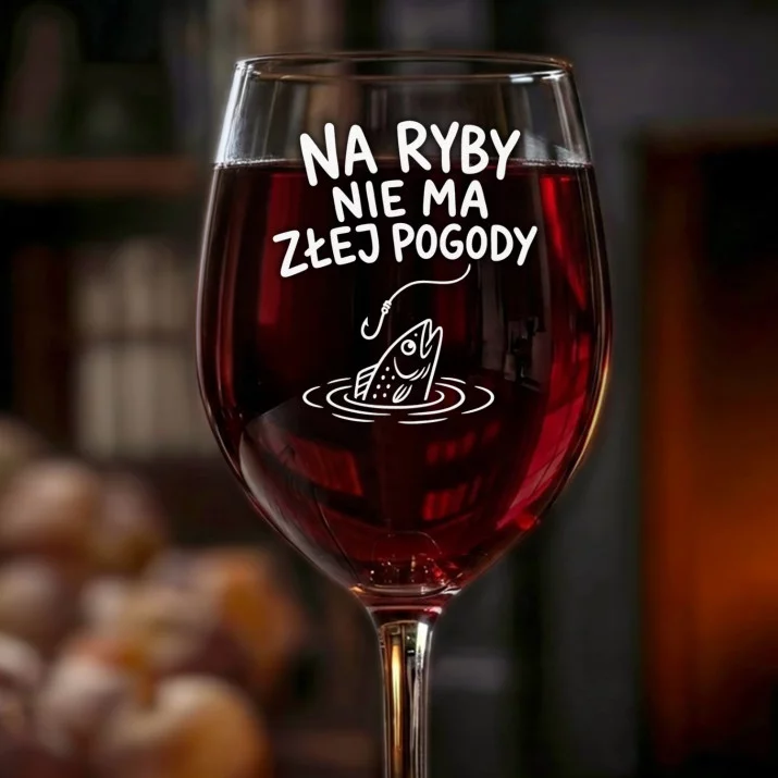 Kieliszek Do Wina Dla Rybaka Prezent Dla Mężczyzny: Na Ryby Zawsze Kieliszek Do Wina Dla Rybaka Prezent Dla Mężczyzny: Na Ryby Zawsze