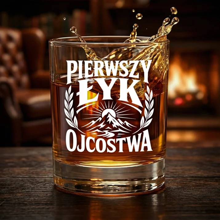 Szklanka Do Whisky Na Pierwszy Dzień Ojca Prezent Dla Taty Mężczyzny: Pierwszy Łyk Ojcostwa Szklanka Do Whisky Na Pierwszy Dzień Ojca Prezent Dla Taty Mężczyzny: Pierwszy Łyk Ojcostwa