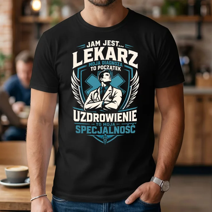 Koszulka Męska Dla Lekarza Prezent Dla Mężczyzny: Jam Jest Lekarz