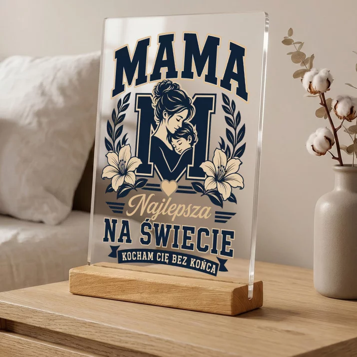 Druk Na Szkle Dla Mamy Prezent Na Dzień Mamy Dla Kobiety: Mama Najlepsza Na Świecie