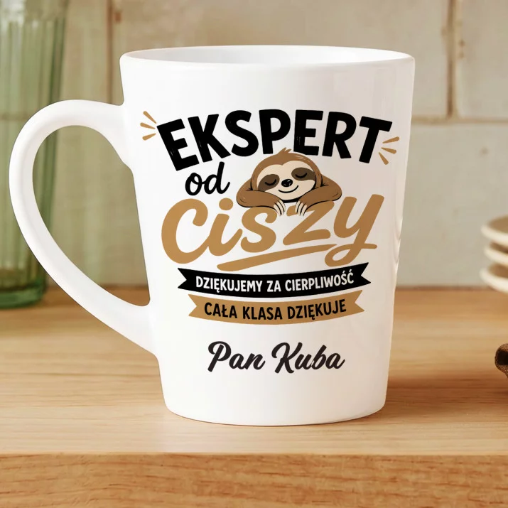Kubek Personalizowany Dla Nauczyciela Prezent Na Dzień Nauczyciela Dla Mężczyzny: Ekspert Od Ciszy Kubek Personalizowany Dla Nauczyciela Prezent Na Dzień Nauczyciela Dla Mężczyzny: Ekspert Od Ciszy